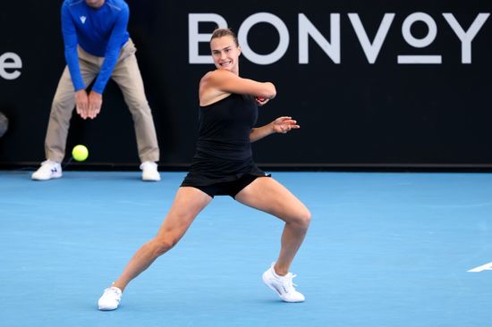 Aryna Sabalenka Belarus Hits Forehand During Editorial Stock Photo ...