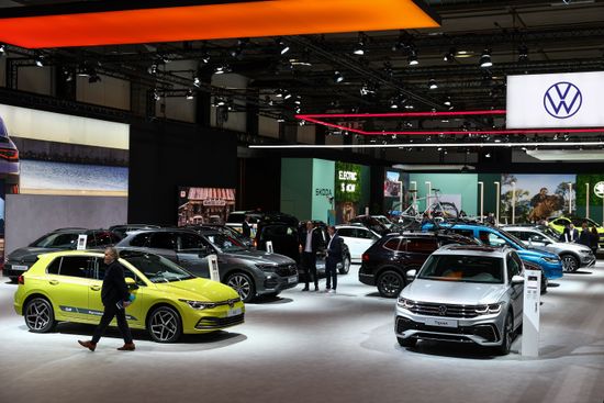 Volkswagen Stand During Inauguration Brussels Motor Editorial Stock ...