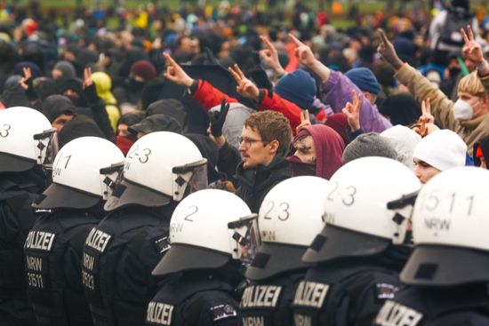 Confrontation Between Polices Protesters Seen Around Editorial Stock ...