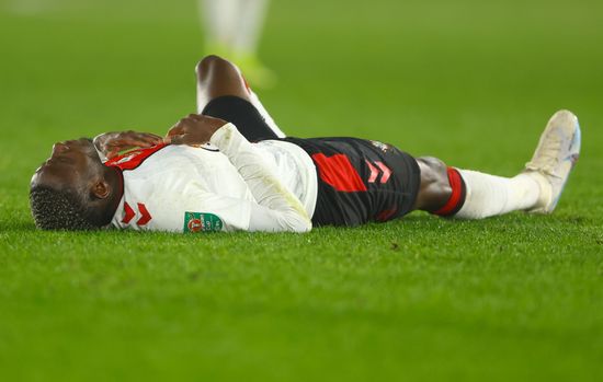 Moussa Southampton Lies Injured After Colliding Editorial Stock Photo ...