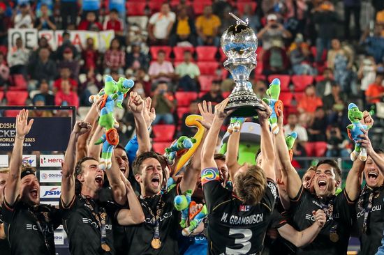 Germany Hockey Team Celebrates Trophy After Editorial Stock Photo ...