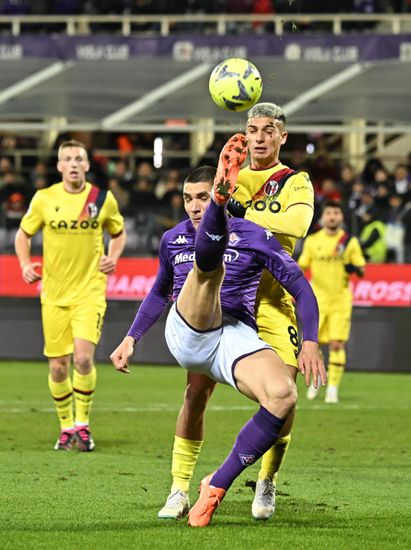 Fiorentinas Serbian Defender Nikola Milenkovic Action Editorial Stock ...