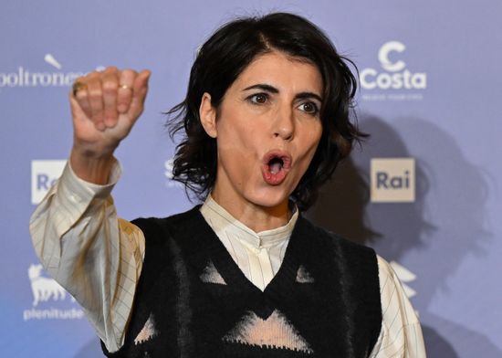 Italian Singer Giorgia Poses During Photocall Editorial Stock Photo