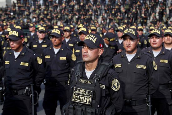 Police Officers Stand Formation During National Editorial Stock Photo ...