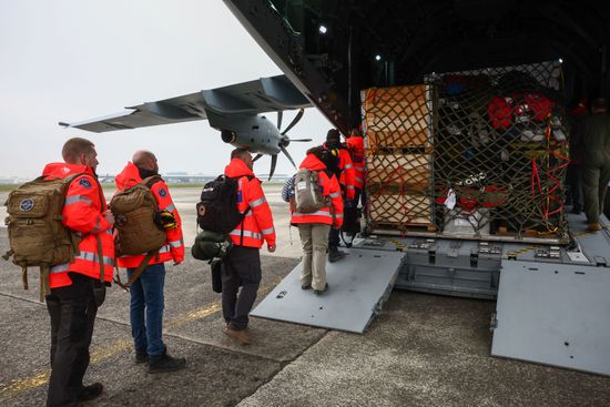 Belgian Rescuers Bfast Board Military Plane Editorial Stock Photo ...