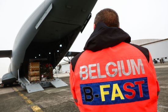 Belgian Rescuer Bfast Stands Front Military Editorial Stock Photo ...
