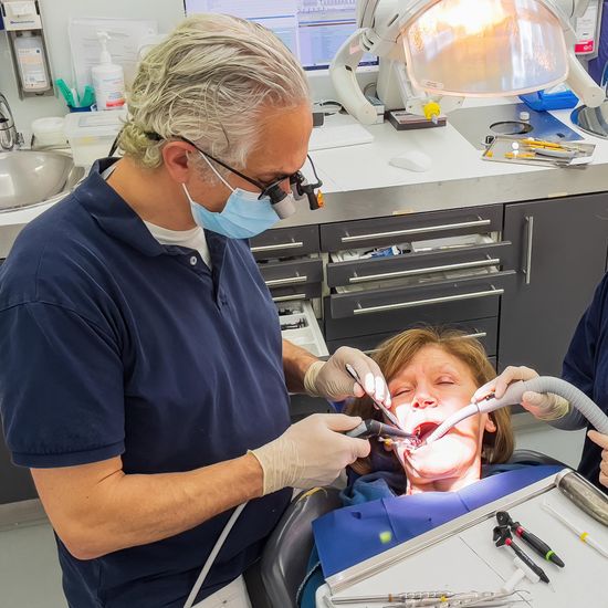 Dentist Does Dental Prophylaxis Performs Dental Editorial Stock Photo