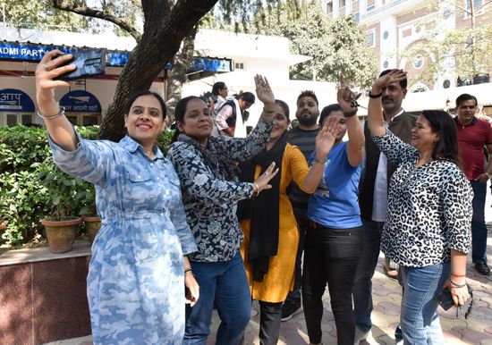 Aap Party Workers Party Volunteers Celebrating Editorial Stock Photo ...