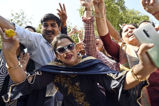 Aap Party Workers Celebrate Victory Mayor Editorial Stock Photo - Stock ...