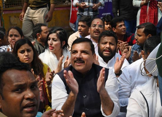 Aap Party Mp Sanjay Singh Party Editorial Stock Photo - Stock Image ...