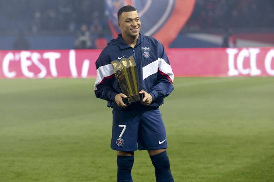 Kylian Mbappe Psg Receives Trophy Celebrating Editorial Stock Photo ...