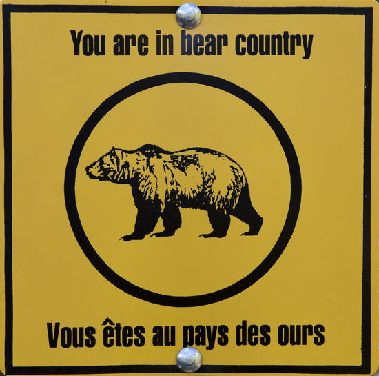 Bear Warning Sign Showing Grizzly Bear Editorial Stock Photo Stock