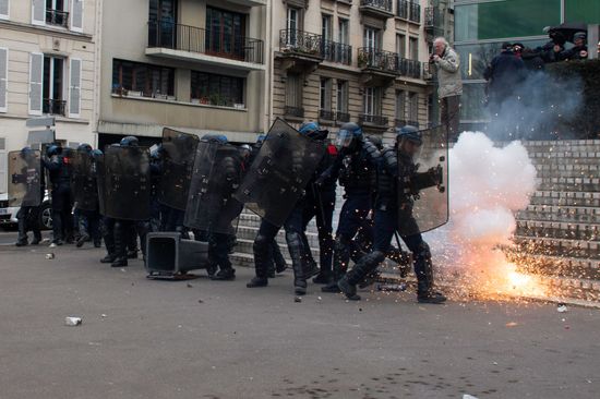 Riot Police Officers Intervene During Clashes Editorial Stock Photo ...