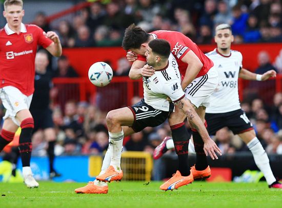 Aleksander Mitrovic Fulham Harry Maguire Manchester Editorial Stock ...