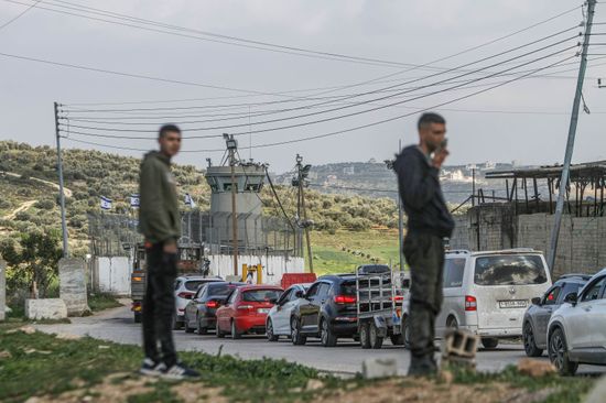 Heavy Traffic Congestion Israeli Military Checkpoint Editorial Stock ...