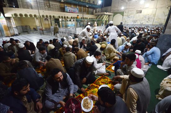 People Praying Eating Rice After Taraweeh Editorial Stock Photo - Stock ...