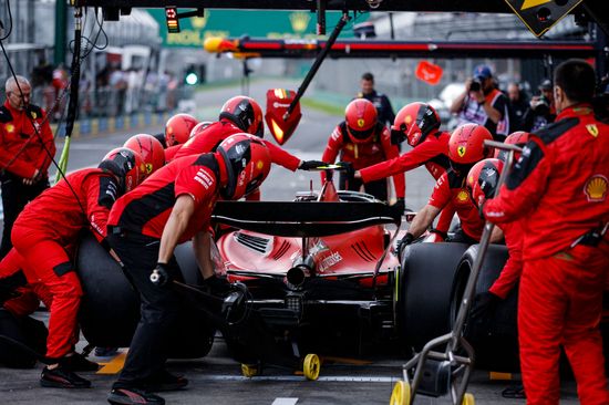 Scuderia Ferrari Sf23 Mechanical Pitstop During Editorial Stock Photo ...