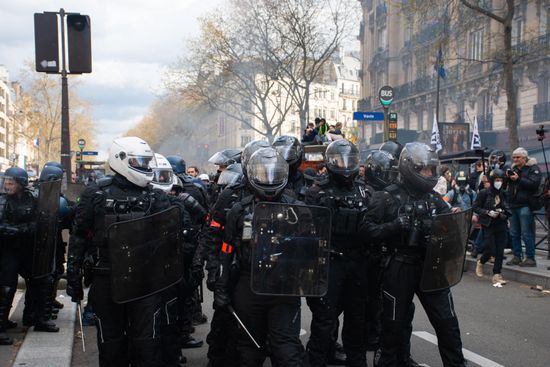 Police Officers Repression Violent Action Motorised Editorial Stock ...