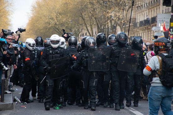 Police Officers Repression Violent Action Motorised Editorial Stock ...