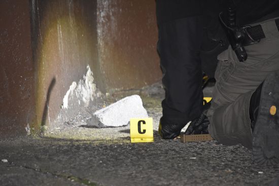 Crime Scene Investigators Search Evidence Crime Editorial Stock Photo ...