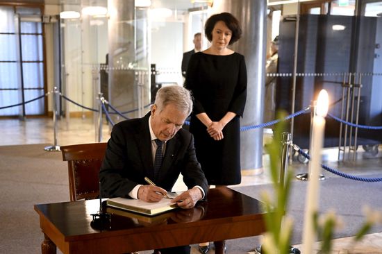 Finnish President Sauli Niinisto Signs Book Editorial Stock Photo ...