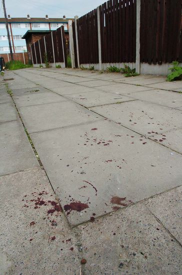 Stains Possibly Blood Stretching Along Alley Editorial Stock Photo ...