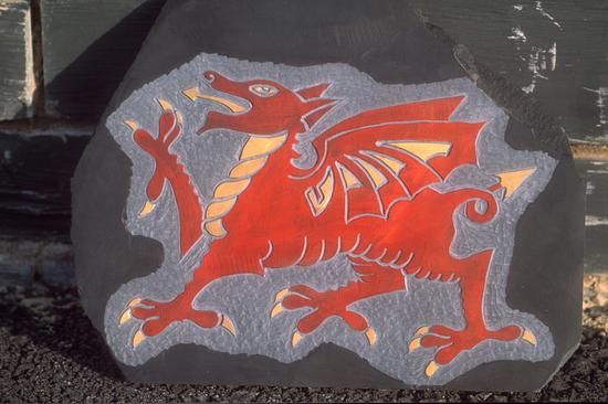National Emblem Wales Red Dragon Carved Editorial Stock Photo Stock
