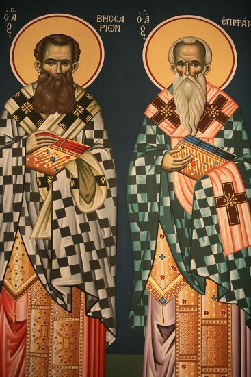 Greek Orthodox Icon Depicting Saint Vissarion Editorial Stock Photo ...