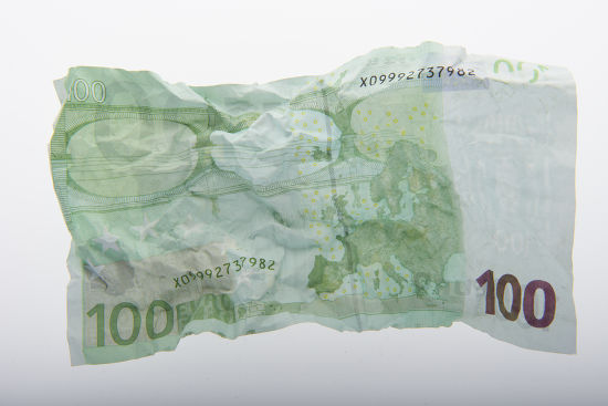 Crumpled 100 Euro Banknote Editorial Stock Photo - Stock Image ...