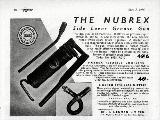 1956 Nubrex Side Lever Grease Gun Editorial Stock Photo - Stock Image ...