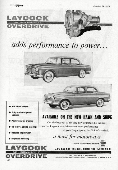 1959 Humber Hawk 19571967 Laycock Overdrive Editorial Stock Photo 