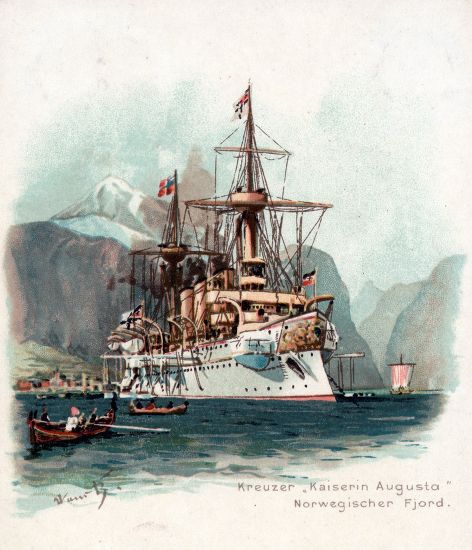 Postcard Showing Cruiser Sms Kaiserin Augusta Editorial Stock Photo ...