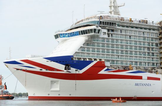 Po Cruises Britannia Moves Dry Dock Editorial Stock Photo - Stock Image 