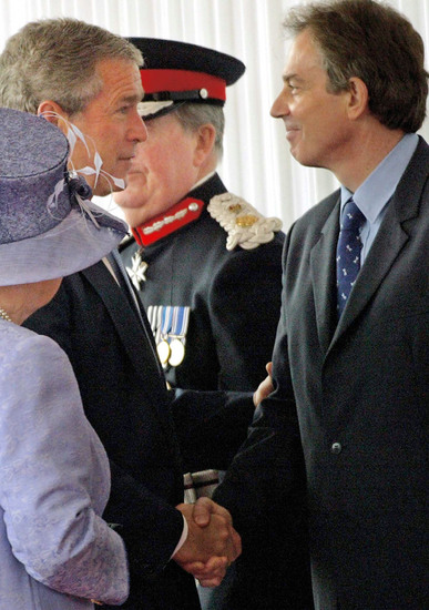 George W Bush Tony Blair Introduced Editorial Stock Photo - Stock Image