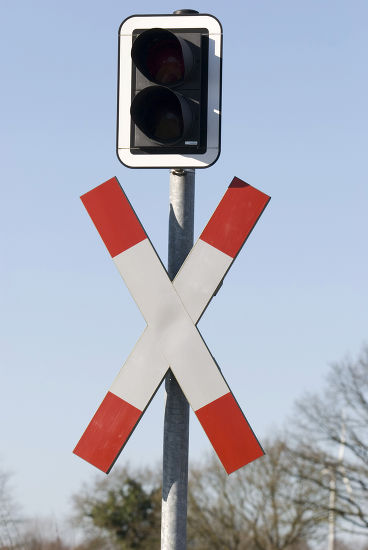 Traffic Sign Andreaskreuz Railway Crossing Sign Editorial Stock Photo