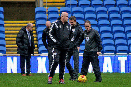 Referee Kevin Johnson Conducts Pre Match Editorial Stock Photo Stock