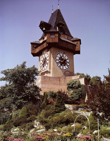 Clock Tower Medieval Graz Austria Editorial Stock Photo - Stock Image ...