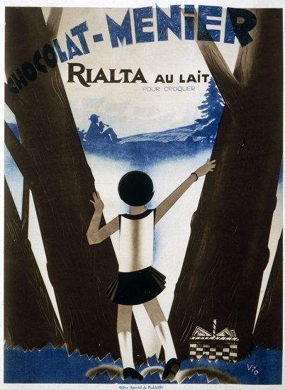 Affiche Vintage Chocolat Menier Rialta - Poster 40x60cm - PostersAndCo
