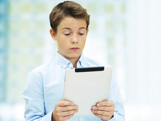 Model Released Portrait Schoolboy Teenager Ipad Editorial Stock Photo ...