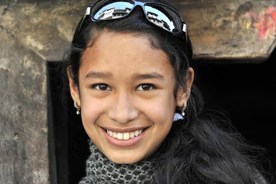 Young Nepali Woman Portrait Bhaktapur Unesco Editorial Stock Photo