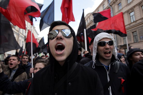 Members Russian Radical Nationalistic Movement Shout Editorial Stock ...
