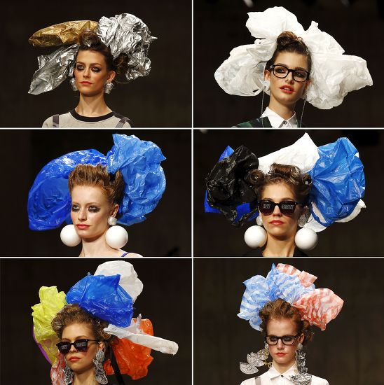 Combo Picture Shows Headshots Models Presenting