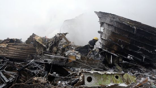 Rescuers Work Site Airplane Crash Near Editorial Stock Photo - Stock ...