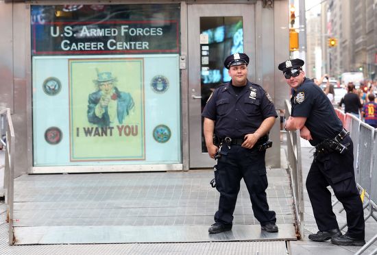New York City Police Officers Stand Editorial Stock Photo - Stock Image ...
