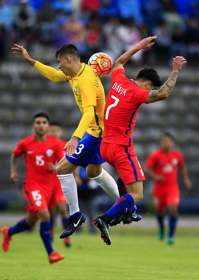 Brazils Lucas Cunha L Fights Ball Editorial Stock Photo - Stock Image ...