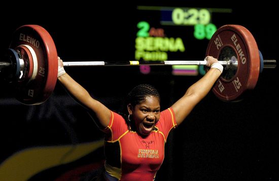 Colombian Paola Serna Participates Xiv Weightlifting Editorial Stock ...
