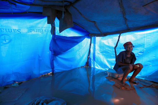 Woman Remains Inside Her Flooded Tent Editorial Stock Photo Stock