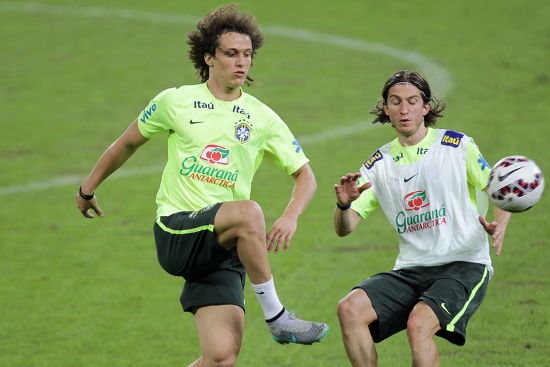 Brazils David Luiz L Filipe Luis Editorial Stock Photo - Stock Image ...