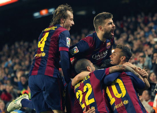 Fc Barcelonas Players Celebrate Lionel Messis Editorial Stock Photo ...