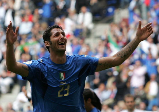 Marco Materazzi Italy Celebrates After Scoring Editorial Stock Photo ...